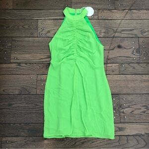 NWT Staud Coastal Halter Ruched Georgette Mini Dress